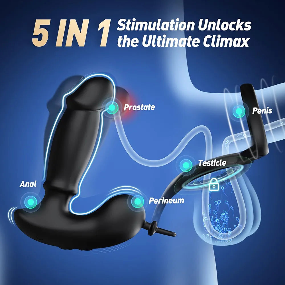 Premium Dual-Motor Prostate Massager and Anal Vibrator with Detachable Cock Rings