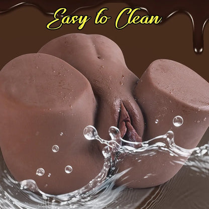 Realistic 8lb Silicone Torso Masturbator with Dual Vaginal and Anal Channels