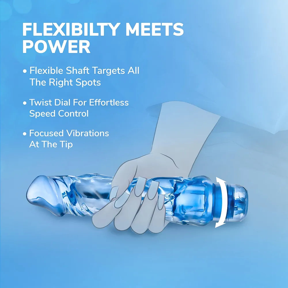 Eden 9-Inch Realistic Vibrating Dildo with Multi-Speed Stimulation and Waterproof Design - Blue