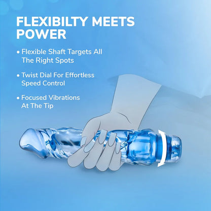Eden 9-Inch Realistic Vibrating Dildo with Multi-Speed Stimulation and Waterproof Design - Blue