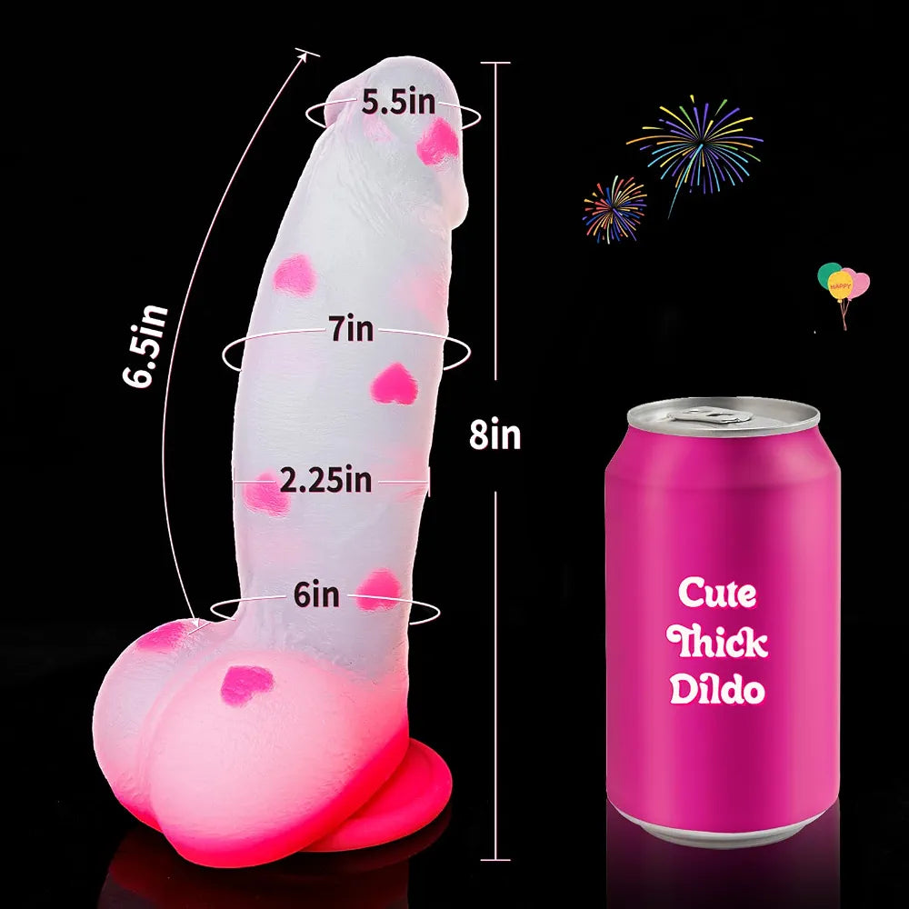 8-Inch Monster Fantasy Dildo - Pink Clear Liquid Silicone Suction Cup Strap-On for G-Spot and Anal Play