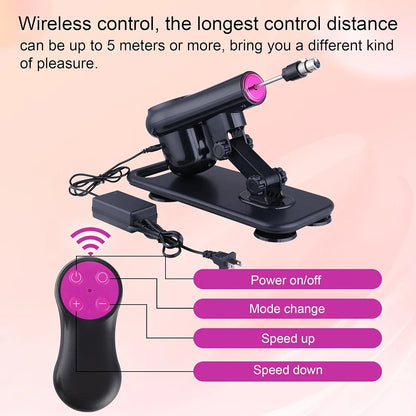 Professional Thrusting Sex Machine with 8 Attachments and Powerful Suction Base