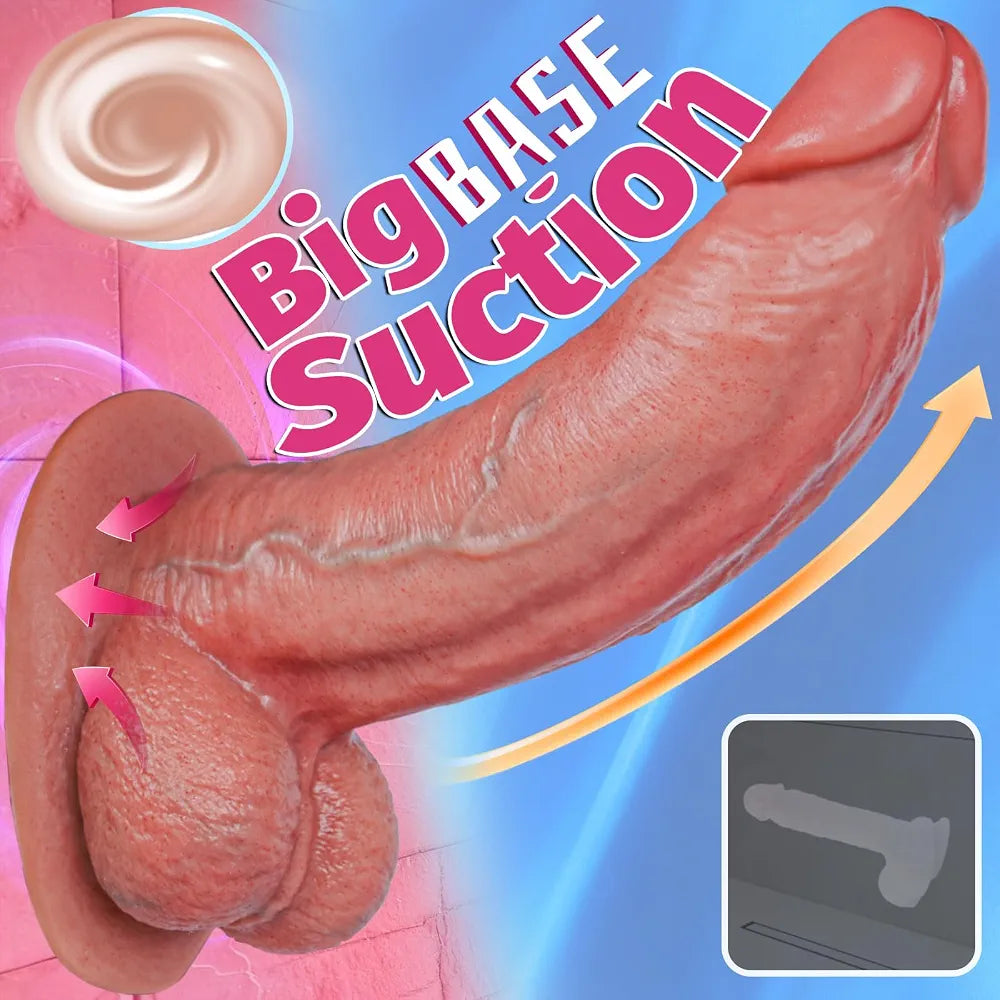 11.2" Realistic Dual-Density Silicone Dildo with 2.9" Diameter and Strong Suction Cup