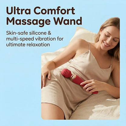 Premium Dual-Motor Rechargeable Wand Massager: 12-Mode Waterproof G-Spot and Clitoral Stimulator