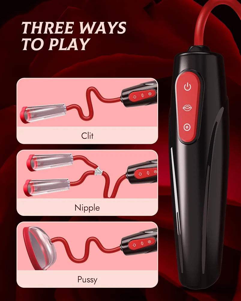 Electric Vacuum Clitoral and Nipple Stimulator with 7 Vibration Modes and 3 Suction Intensities