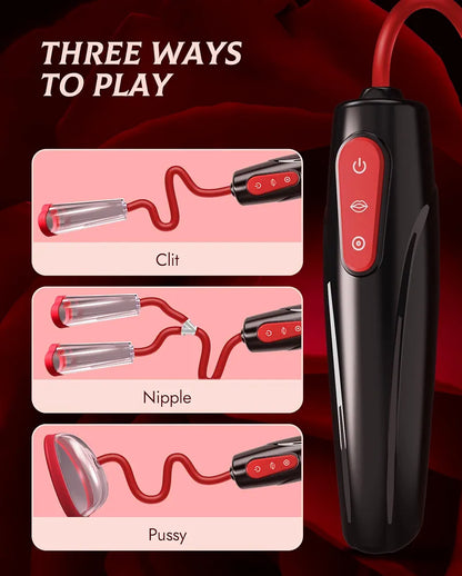 Electric Vacuum Clitoral and Nipple Stimulator with 7 Vibration Modes and 3 Suction Intensities