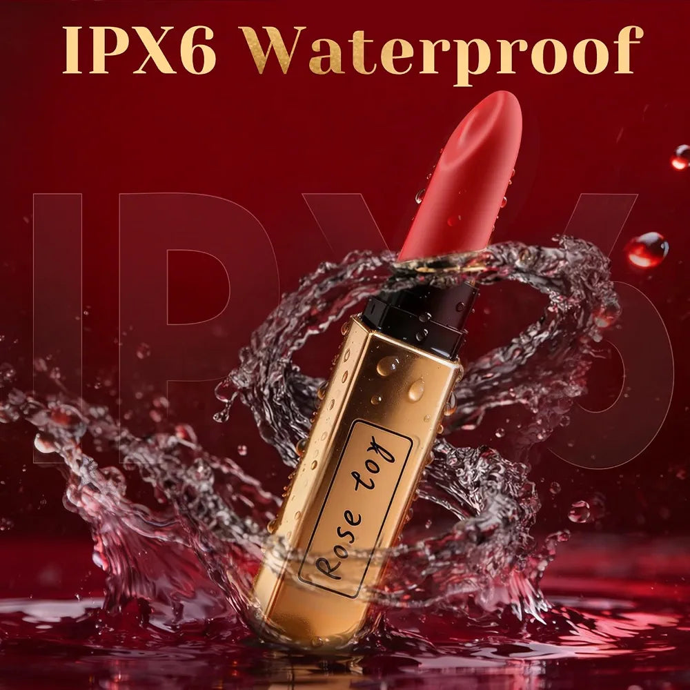 Discreet Rechargeable Lipstick-Style Clitoral Vibrator with 10 Vibration Modes