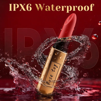 Discreet Rechargeable Lipstick-Style Clitoral Vibrator with 10 Vibration Modes