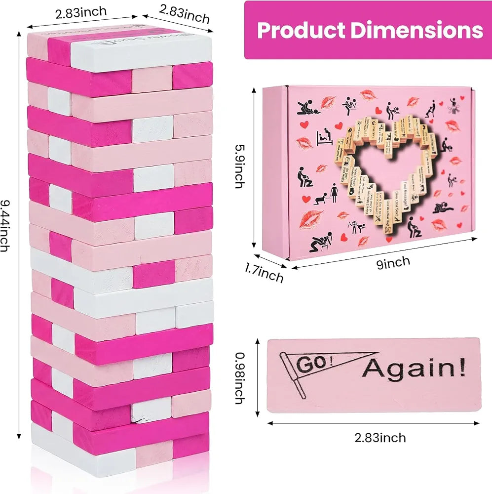 Couples Intimate Stacking Tower and Sex Dice Game Set