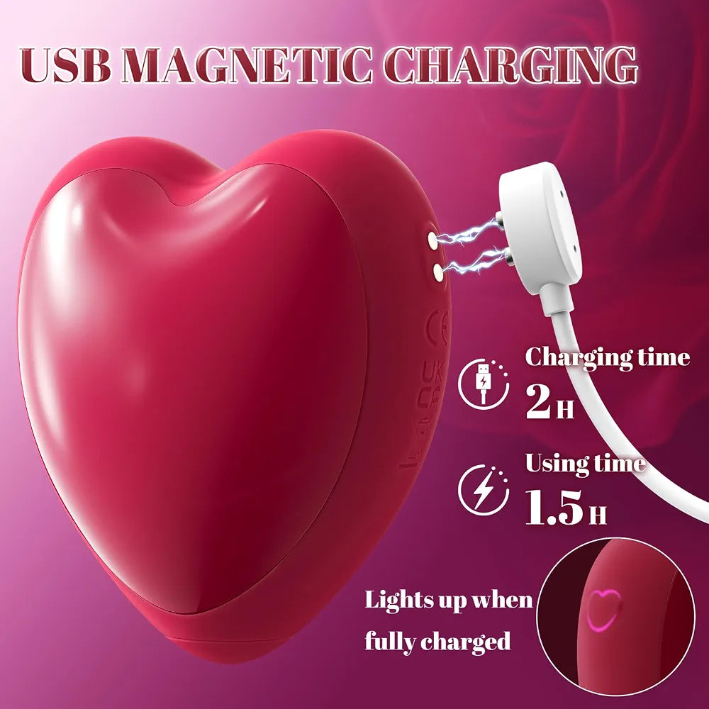 Rose-Shaped Clitoral Suction Vibrator with 9 Intensity Modes, Waterproof Silicone