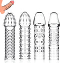 4-Pack Reusable Silicone Penis Extender and Enhancer Sleeves for Men