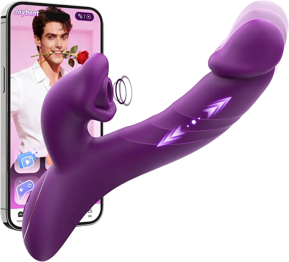 Toendi Dual-Action Rabbit Vibrator with Nipple and Clitoral Sucking, Thrusting Dildo