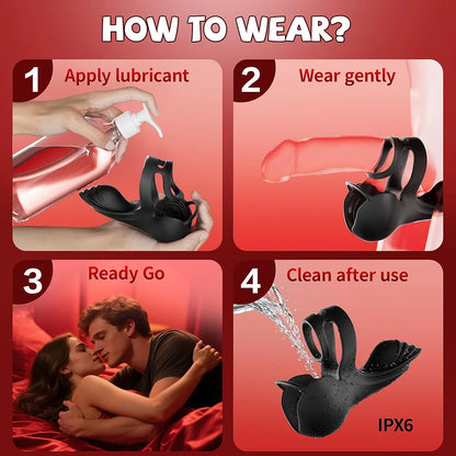 KUSHOR Smart App-Controlled Vibrating & Heating Penis Ring for Enhanced Performance