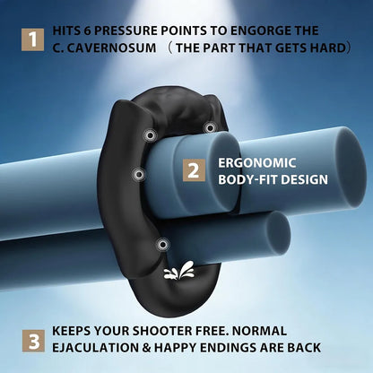 Ergonomic Silicone Penis Ring Set - 3-Piece Adjustable Erection Support with Open-Tip Design
