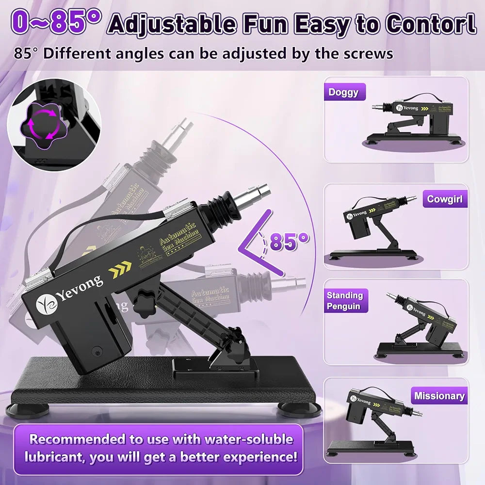 Automatic Thrusting Dildo Machine with Suction Cup and 8 Interchangeable Attachments for Women
