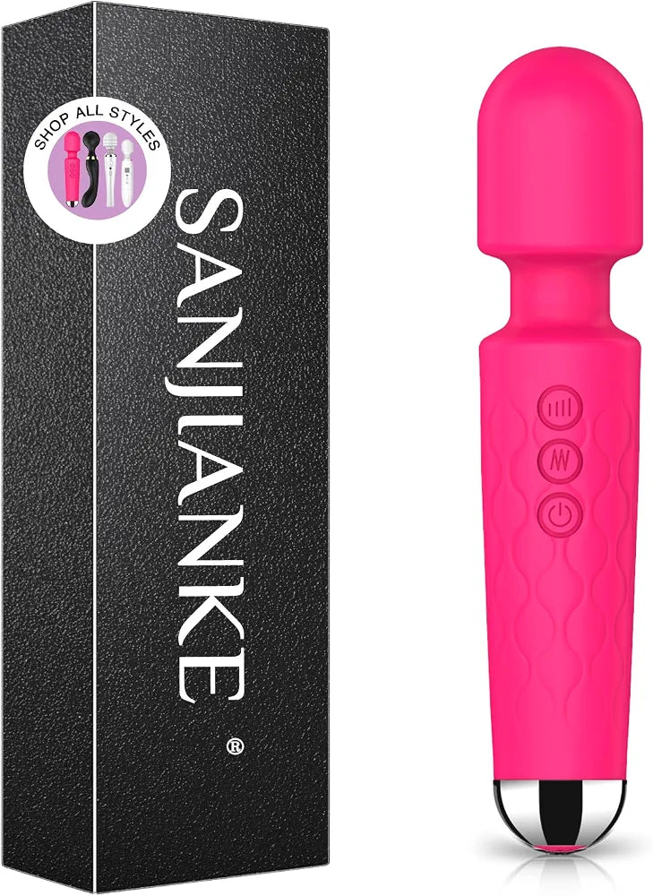 Premium 8-Speed Waterproof Wand Massager with 20 Vibration Patterns for Targeted Stimulation