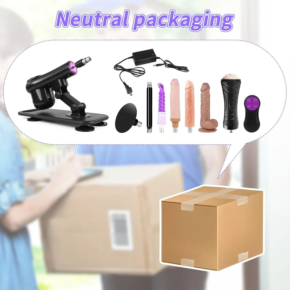 Automatic Thrusting Dildo Machine with Remote Control and 3XLR Attachments