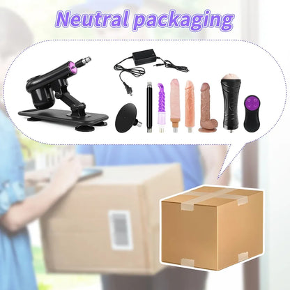 Automatic Thrusting Dildo Machine with Remote Control and 3XLR Attachments