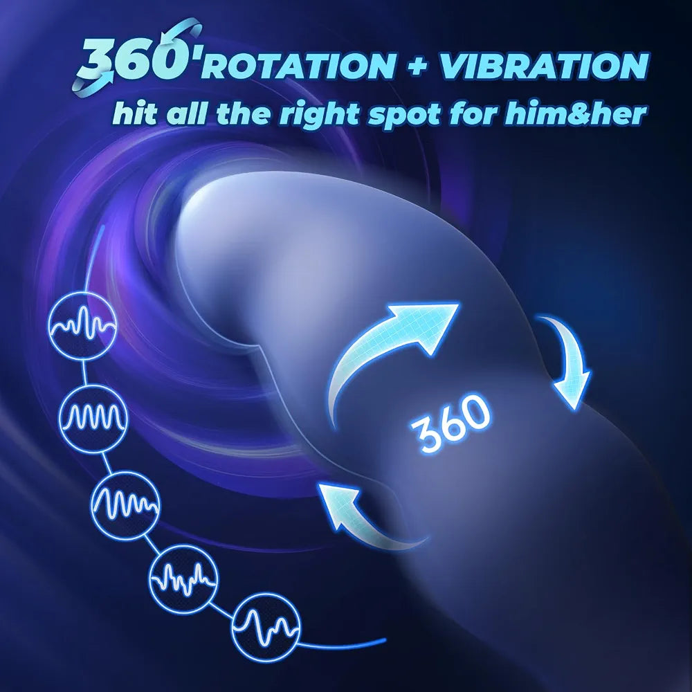 Premium 5.3-Inch Rotating Silicone Anal Plug with 7-Mode Remote Control Vibration