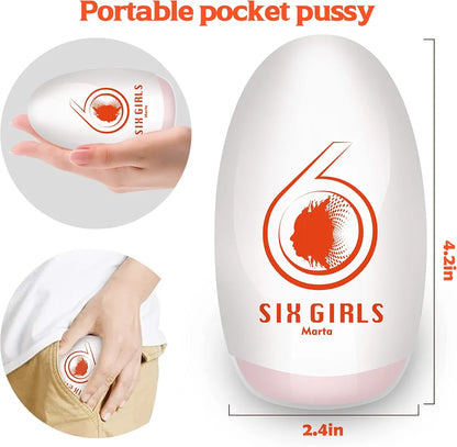 Lilecemie Portable 3D Textured Male Masturbator Egg - Ultra Soft Stretchy Pocket Stroker