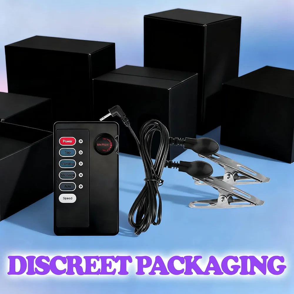 Adjustable Electric Stimulation Nipple and Clitoral Clamps for Advanced BDSM Play