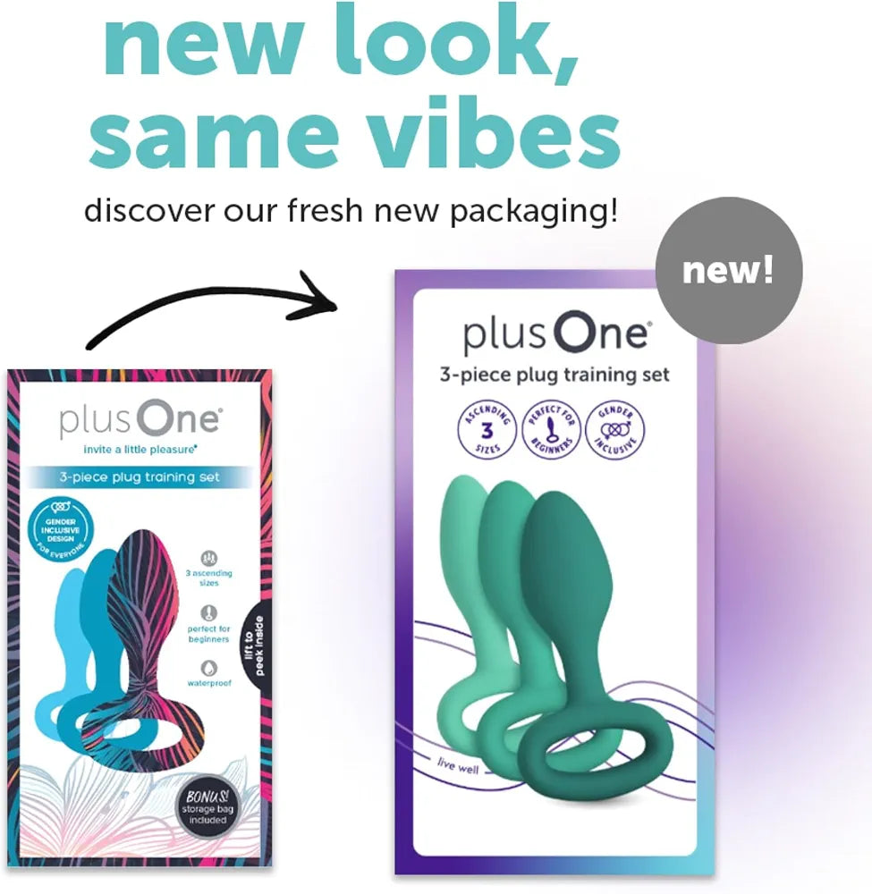 plusOne Beginner Silicone Butt Plug Training Kit - 3-Piece Graduated Set