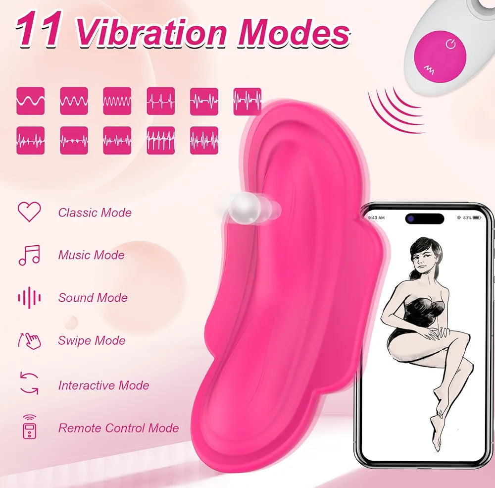 App-Controlled Wearable Clitoral and G-Spot Vibrator for Women and Couples