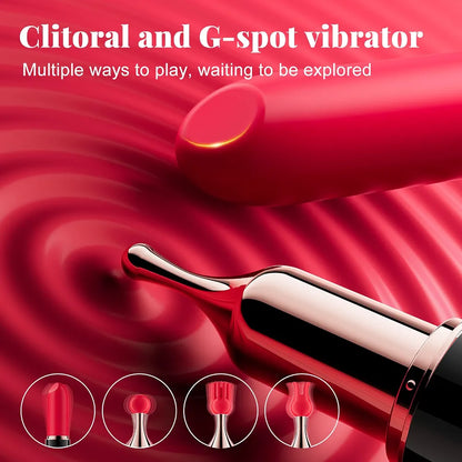 Discreet Rechargeable Lipstick-Style Clitoral Vibrator with 10 Vibration Modes
