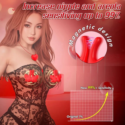 9-Mode Wearable Vibrating Nipple and Clitoral Stimulator for Couples
