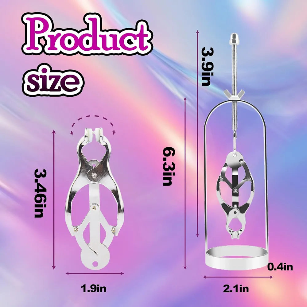Adjustable BDSM Nipple and Clitoral Stimulation Clamps for Couples
