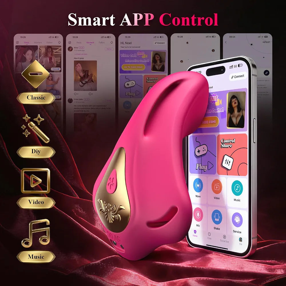 Butterfly App-Controlled Wearable Couples Vibrator with 9 Modes