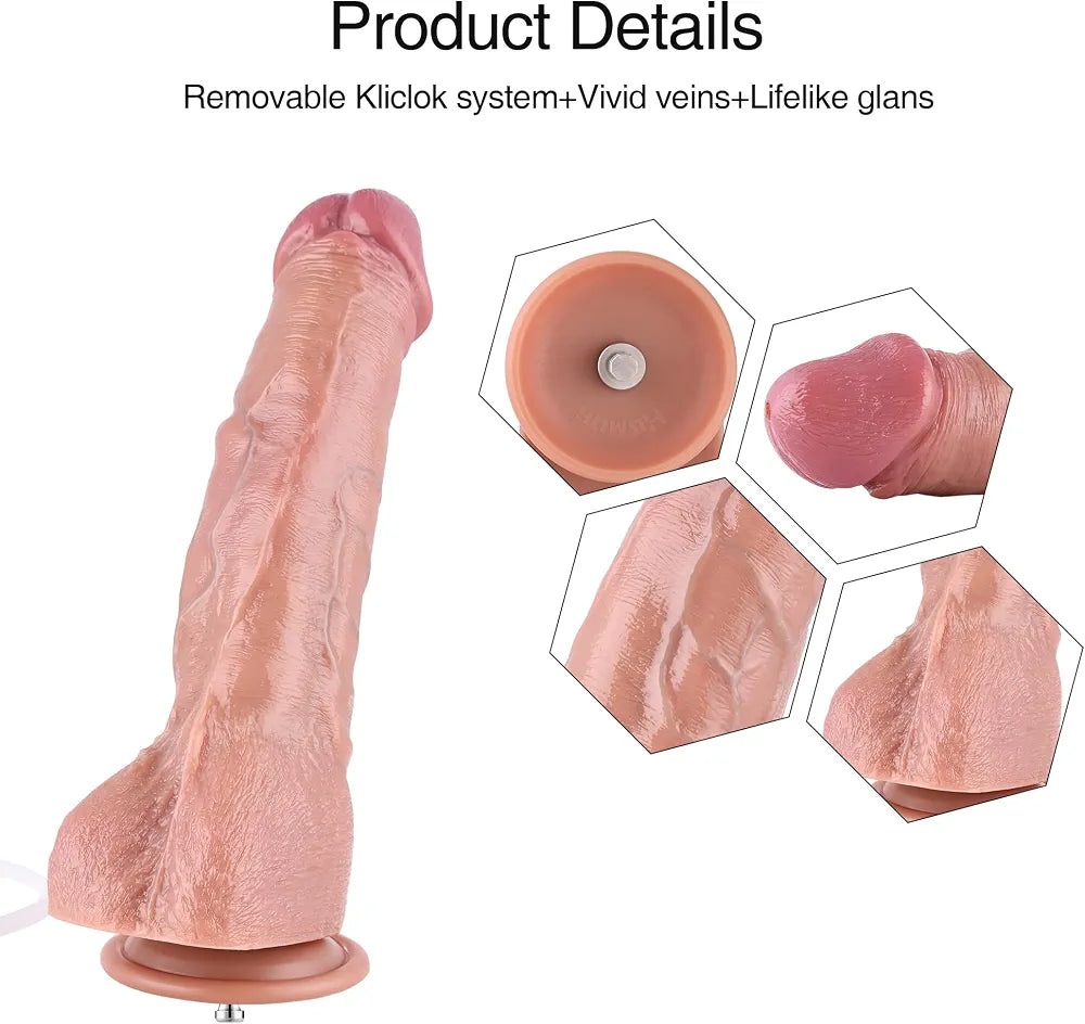 Hismith Squirting Dildo & Lube Launcher 2.0 Pro Set with App, Remote, and Dual Ejaculating Attachments