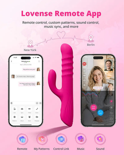Velvo App-Controlled Rabbit Vibrator with Rotating Beads and Dual-Stimulation
