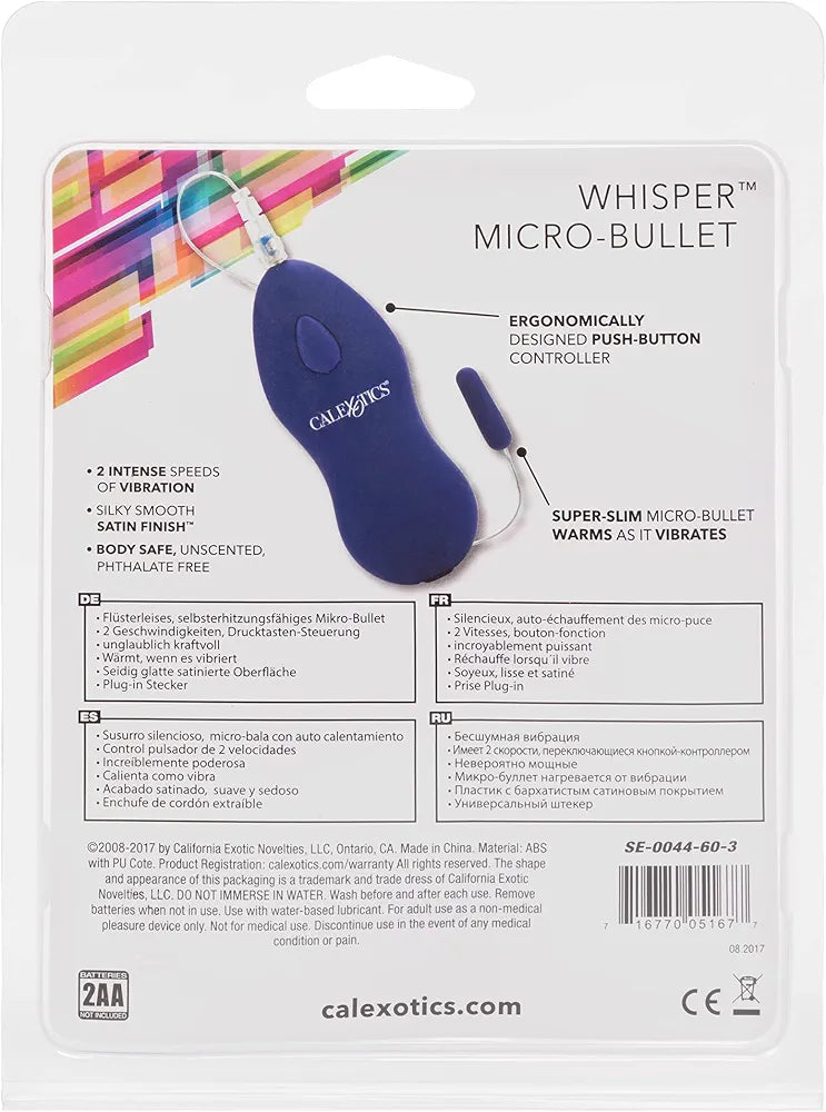 CalExotics Whisper Self-Heating Micro Bullet Vibrator with Remote Control