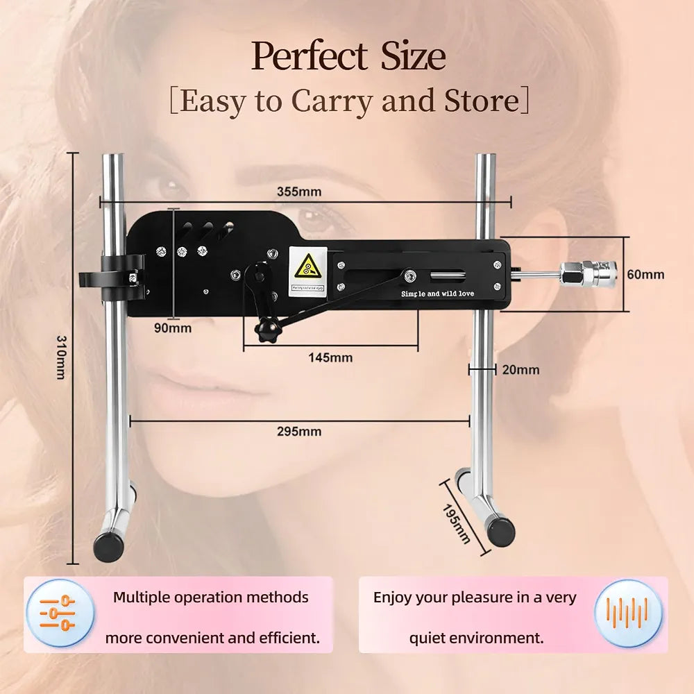 Realistic Thrusting Sex Machine with Heating Vibrator, Wireless Remote, and Versatile Masturbator Attachments