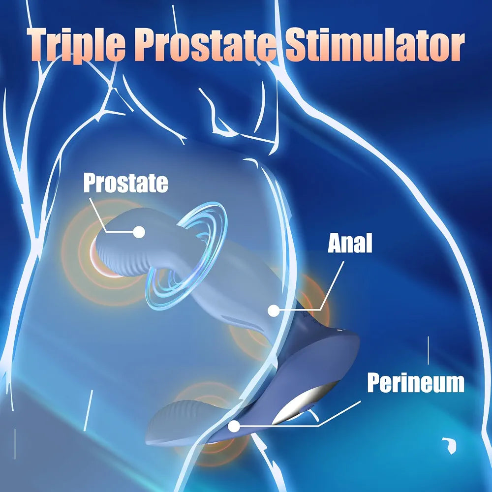 Remote-Controlled Prostate Massager and Anal Vibrator with Rotating and Pulsating Functions