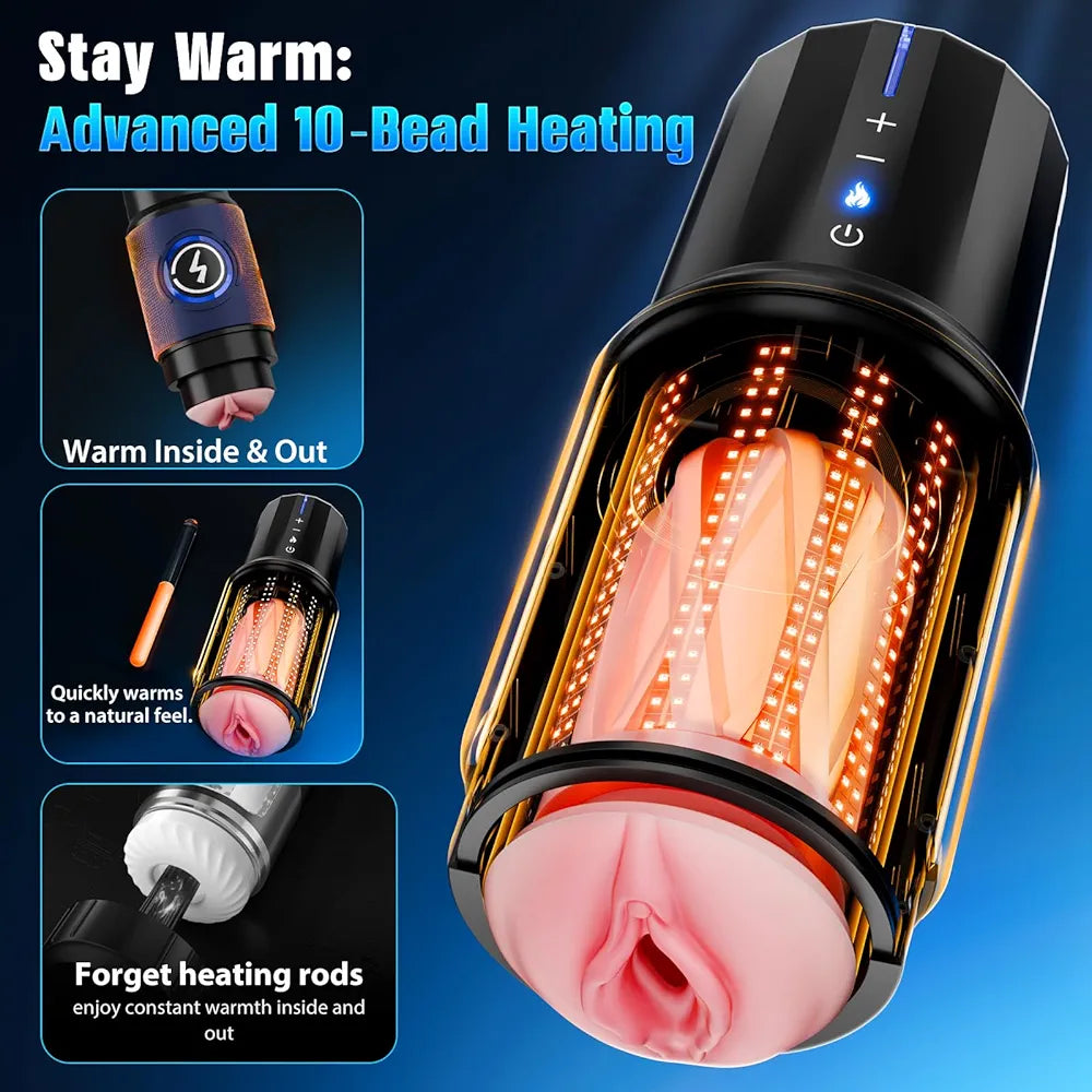EINSEO AI-Powered App-Controlled Male Masturbator with 360° Heating, 5-Speed Thrusting, and Brushless Motor