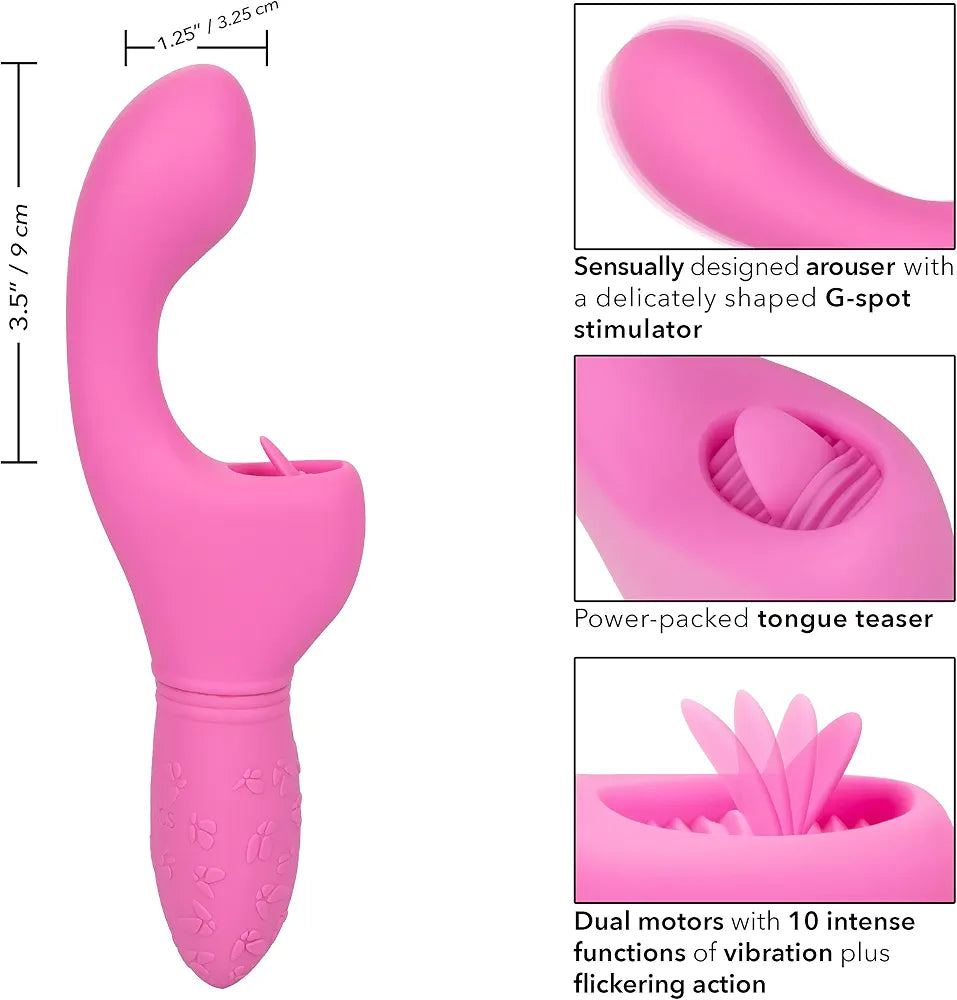 CalExotics Rechargeable Butterfly Kiss Flicker Vibrator - Pink