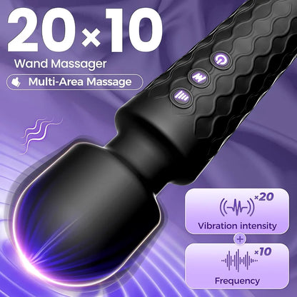 Allovü Rechargeable Wand Massager - Waterproof 10-Speed Clitoral Stimulator for Women