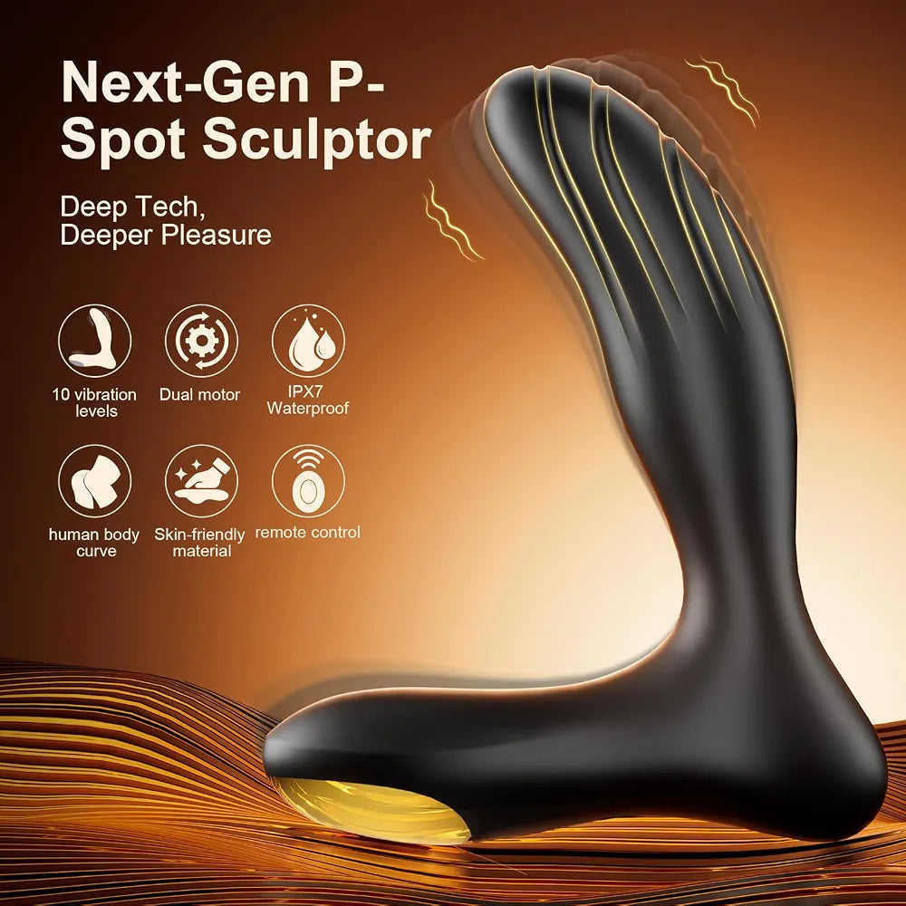Premium Rechargeable Remote-Controlled Prostate Massager with 10 Vibration Modes