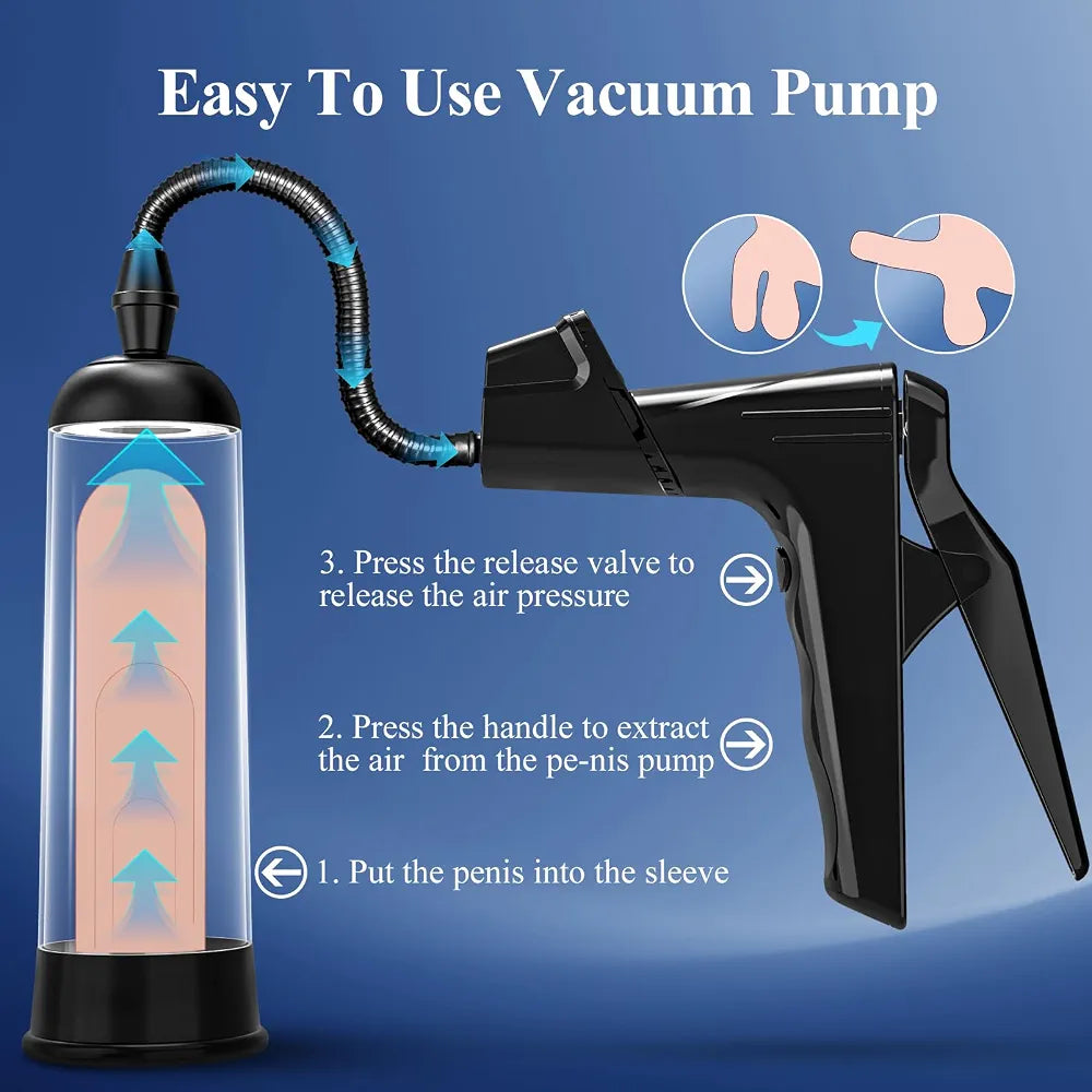 Sex Toy Male Penis Pump - UTIMI Pennis Extender Adult Sex Toys - Pumps & Enlargers for Men with 3 Penis Ring and 2 Silicone Sleeve,Sex Machine Enlarge Juguetes Sexuales for Stronger Bigger Erections