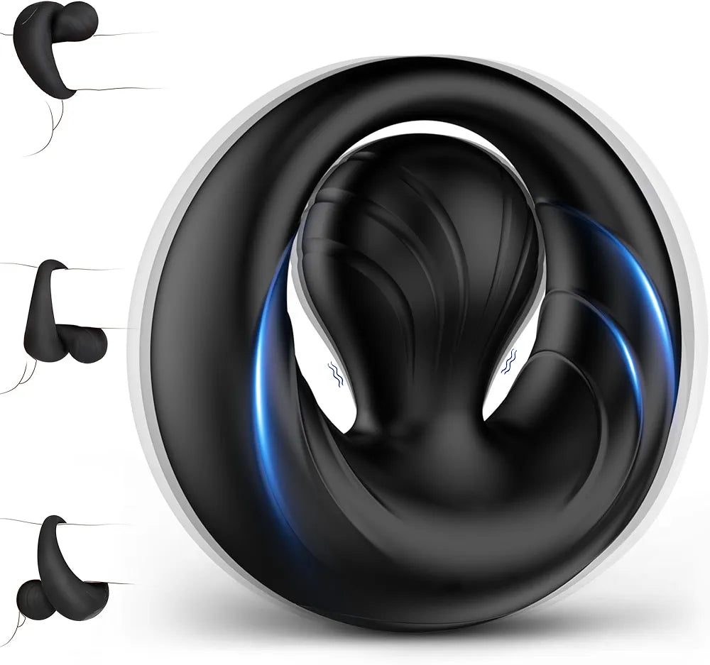 10-Mode Flexible Dual-Stimulation Vibrating Penis Ring for Couples