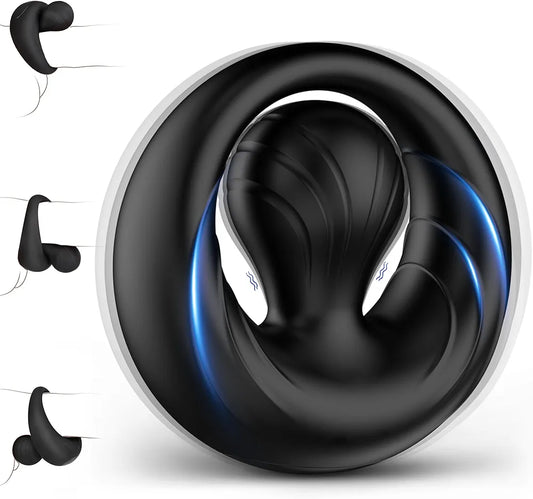 10-Mode Flexible Dual-Stimulation Vibrating Penis Ring for Couples