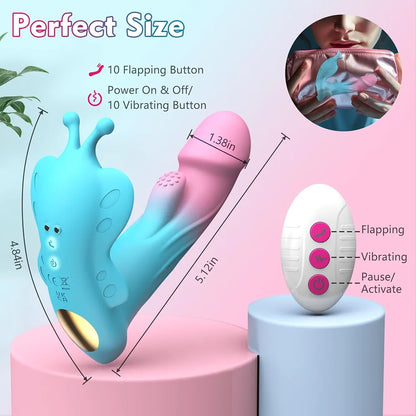 Butterfly App-Controlled Wearable Panty Vibrator with 10 Flapping and Vibration Modes for Couples