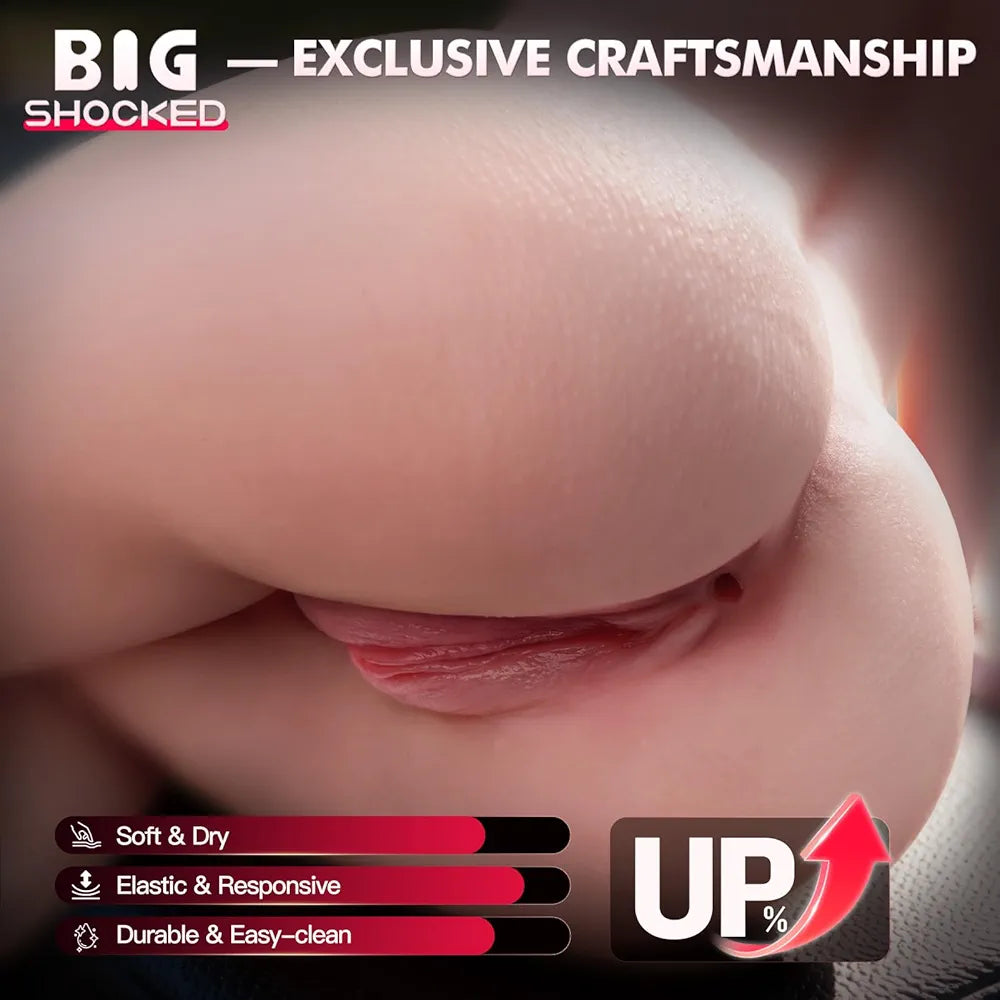 Hyper-Realistic Male Masturbator Torso with Dual Anal and Vaginal Channels