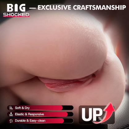 Hyper-Realistic Male Masturbator Torso with Dual Anal and Vaginal Channels