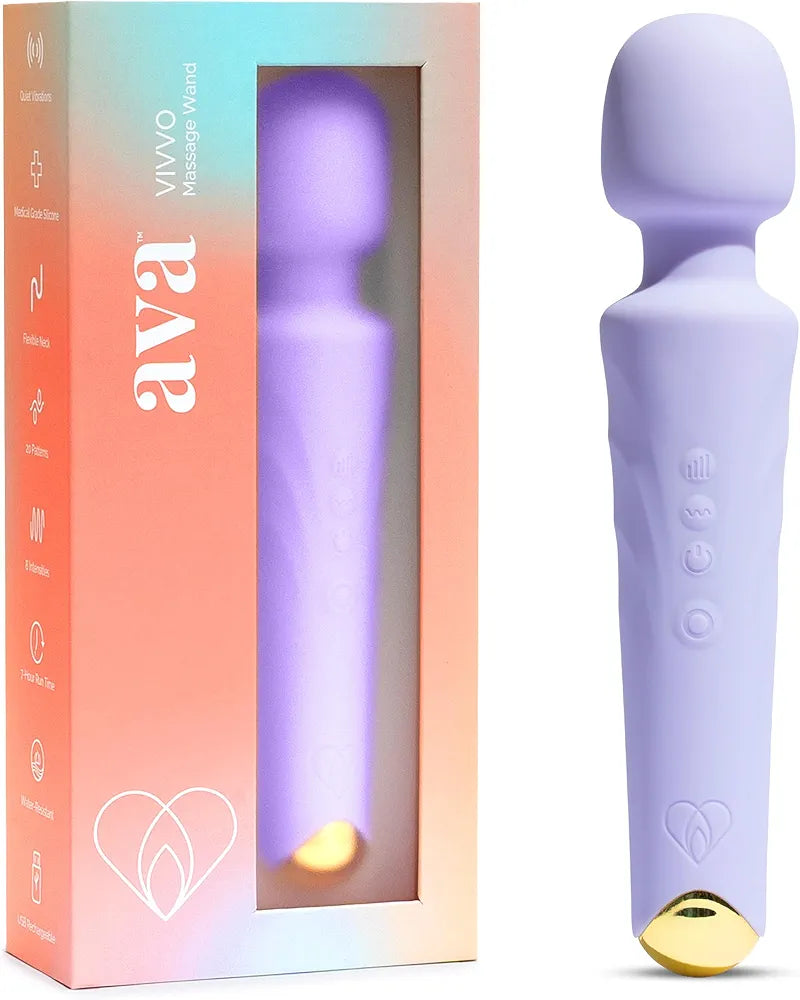 Ava Premium Purple Clitoral Vibrator - 6-Hour Battery, Waterproof Silicone, Multi-Speed Couples Toy