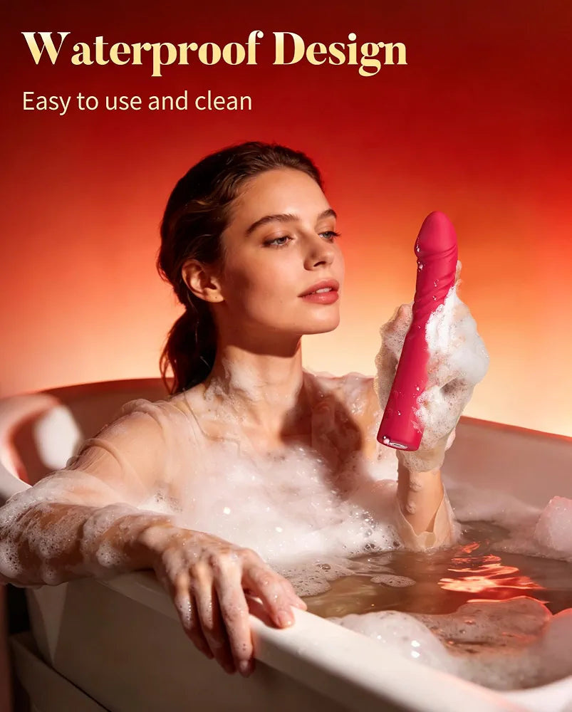 10-Mode Automatic Thrusting Dildo Machine with Detachable Vibrator and Suction Cup Base