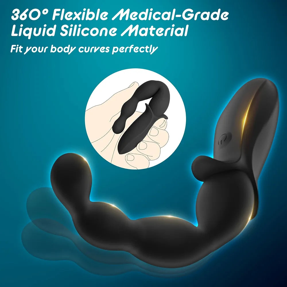Dual-Motor Silicone Anal Plug with 10 Vibration Modes - Beginner-Friendly Prostate Massager