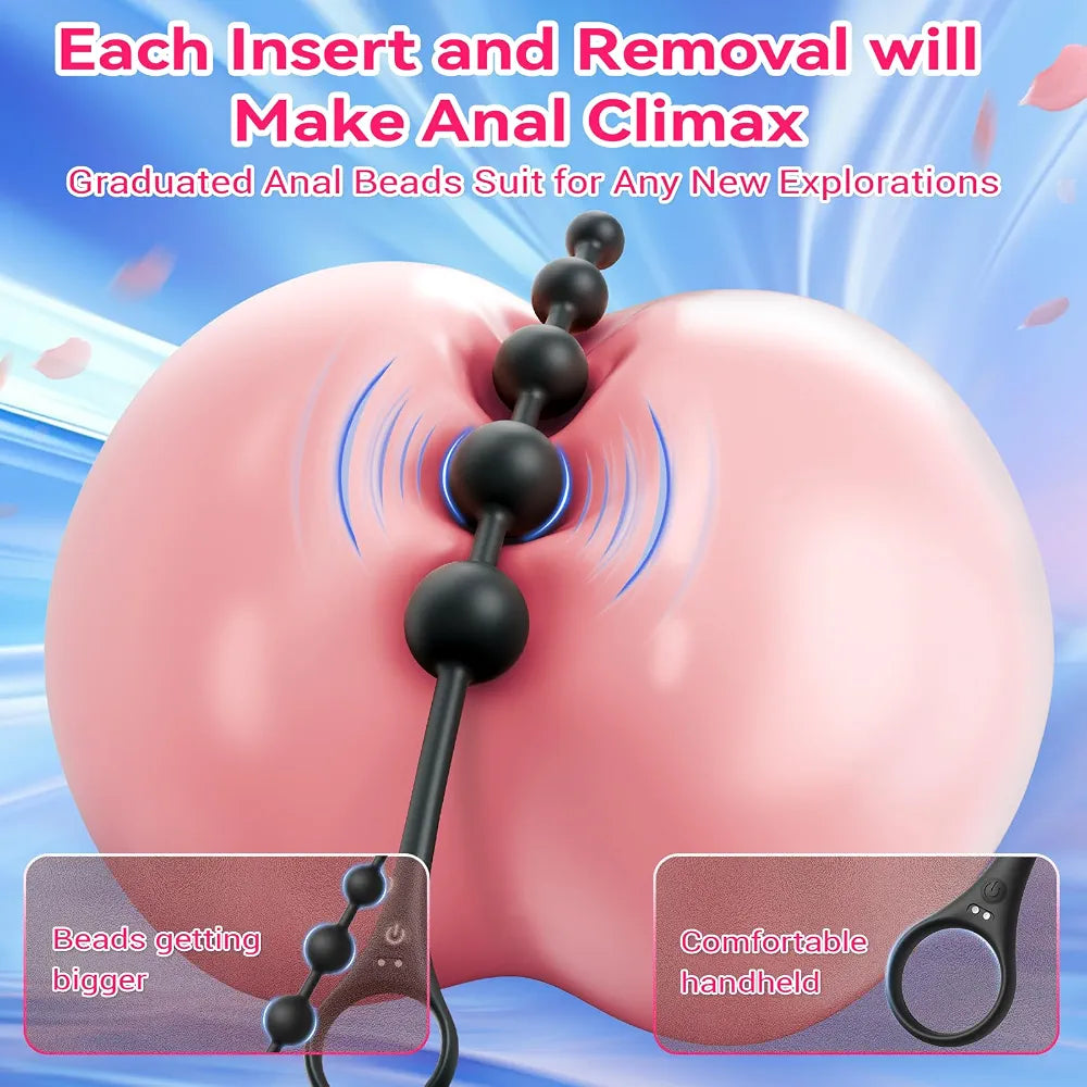 14.5-Inch Remote-Controlled Vibrating Anal Plug and Prostate Massager with 9 Modes
